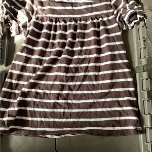 GAP Kids Brown and White Striped Dress Size X Small 4-5
